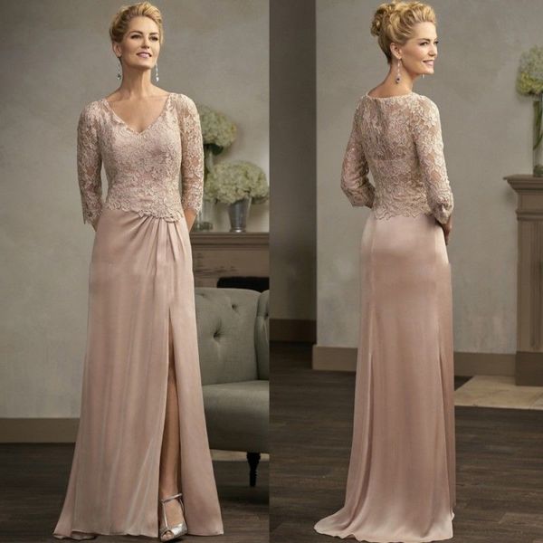 lace silk mother of the bride dresses appliques v neck side split long sleeve dresses party evening for wedding mothers guest dress, Black;red
lace silk mother of the bride dresses appliques v neck side split long sleeve dresses party evening for wedding mothers guest dress, Black;red