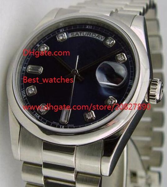 36mm platinum day-date president blue diamond 118206 automatic mens watch men's fashion wristwatches, Slivery;brown
36mm platinum day-date president blue diamond 118206 automatic mens watch men's fashion wristwatches, Slivery;brown