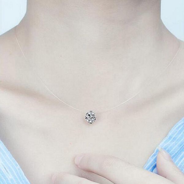 shine zircon necklace invisible transparent fishing line short chain pendant necklace for women jewelry gift choker collares, Golden;silver
shine zircon necklace invisible transparent fishing line short chain pendant necklace for women jewelry gift choker collares, Golden;silver