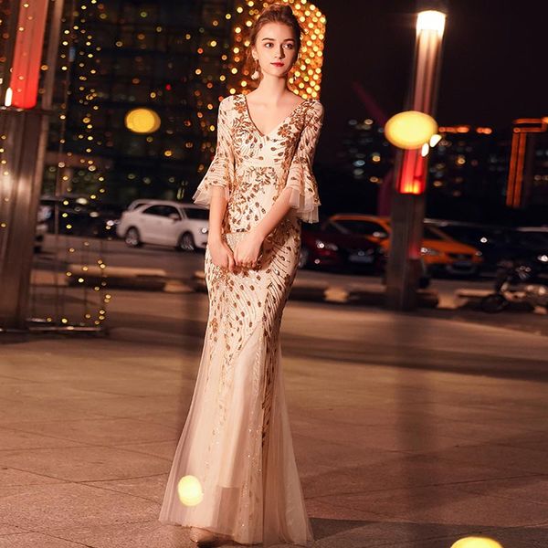 fadistee new arrival elegant evening party prom dresses vestido de festa gown mermaid robe de soiree 3/4 sleeves bling sequins, Black
fadistee new arrival elegant evening party prom dresses vestido de festa gown mermaid robe de soiree 3/4 sleeves bling sequins, Black