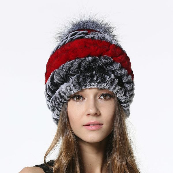 2017 new knitted fur caps for female fur with silver ball hats womens winter real beanies lx00951, Blue;gray
2017 new knitted fur caps for female fur with silver ball hats womens winter real beanies lx00951, Blue;gray