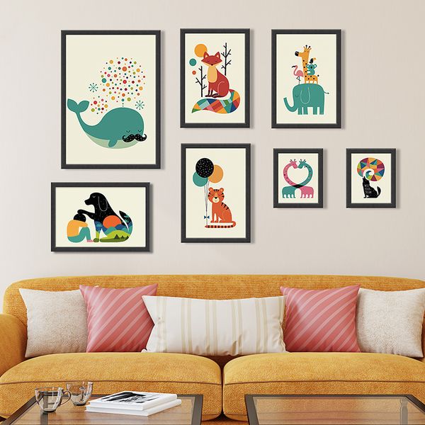 print canvas watercolor painting cartoon animal lion deer flower dog wolf dolphin nordic poster kids room decor wall picture
print canvas watercolor painting cartoon animal lion deer flower dog wolf dolphin nordic poster kids room decor wall picture