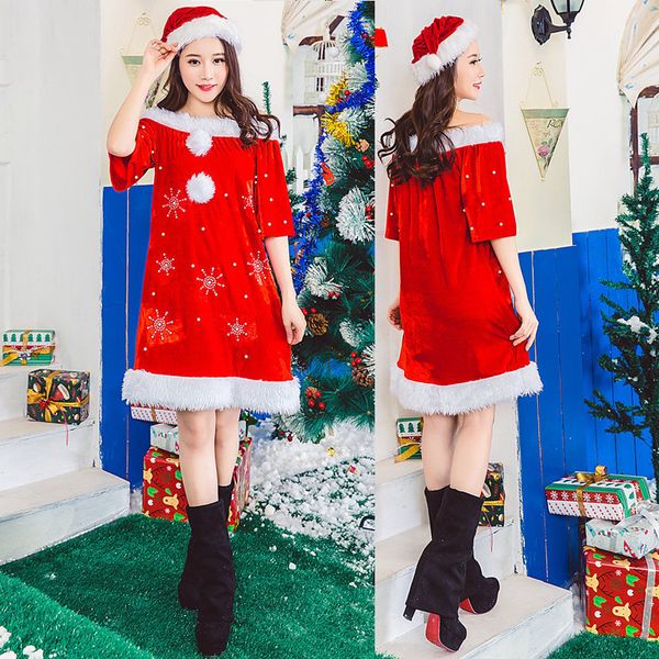 santa claus costumes fancy cosplay santa claus clothes costume christmas suit for women girls, Black;red
santa claus costumes fancy cosplay santa claus clothes costume christmas suit for women girls, Black;red