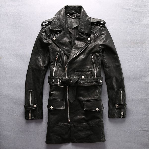 genuine leather jacket male clothing navy fourposter trench commercial natural cow leather clothing medium-long jacket, Tan;black
genuine leather jacket male clothing navy fourposter trench commercial natural cow leather clothing medium-long jacket, Tan;black