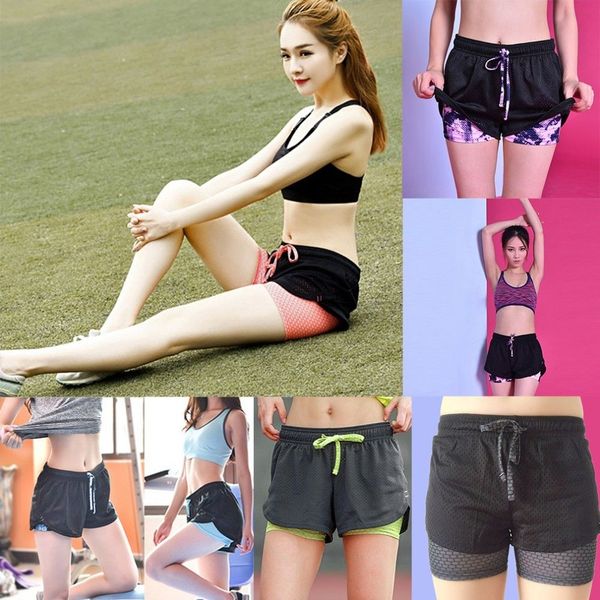 women breathable running shorts double layer sports jogging fitness yoga pants elastic running tights, Black;blue
women breathable running shorts double layer sports jogging fitness yoga pants elastic running tights, Black;blue