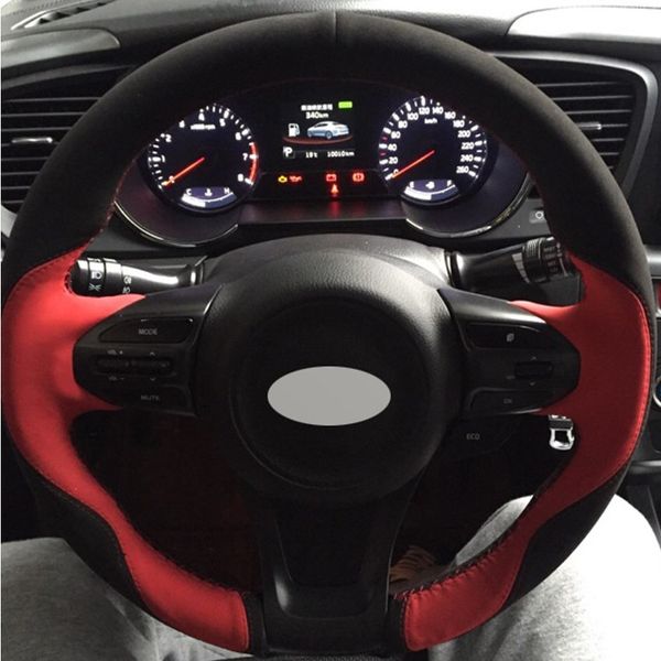 black red suede diy hand-stitched car steering wheel cover for kia k5 optima 2014 2015
black red suede diy hand-stitched car steering wheel cover for kia k5 optima 2014 2015
