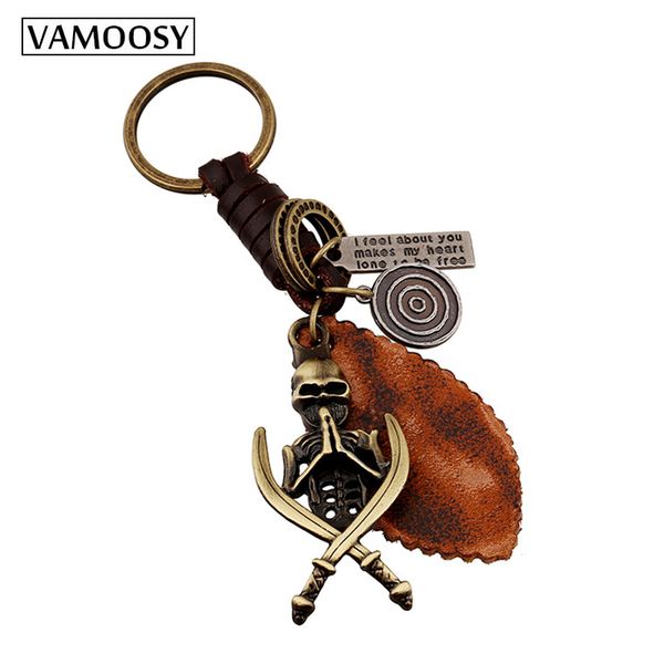 braided brown leather keychain rope handmade waven keychain antique gold color skull pendant key chain car key ring male, Silver
braided brown leather keychain rope handmade waven keychain antique gold color skull pendant key chain car key ring male, Silver