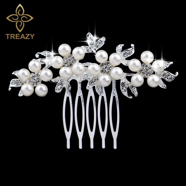 treazy fashion pearl crystal wedding hair jewelry charm floral bridal hair combs women party hairpins wedding accessories, Golden;white
treazy fashion pearl crystal wedding hair jewelry charm floral bridal hair combs women party hairpins wedding accessories, Golden;white