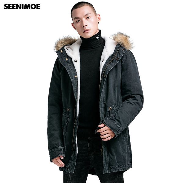 seenimoe 2018 new winter parkas man hooded thicken windproof winter jacket m-4xl solid color mens canvas fabric denim coat, Black
seenimoe 2018 new winter parkas man hooded thicken windproof winter jacket m-4xl solid color mens canvas fabric denim coat, Black