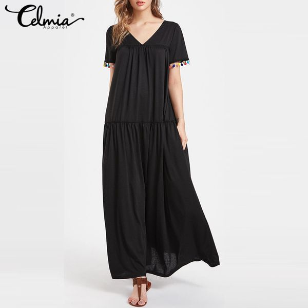 florho 2018 summer maxi dresses pleated loose kaftan women casual short sleeve long shift dress plus size vestidos, White;black
florho 2018 summer maxi dresses pleated loose kaftan women casual short sleeve long shift dress plus size vestidos, White;black