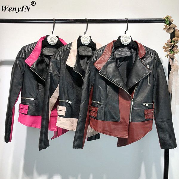 wenyin 2018 autumn winter fashion streetwear colors contrast asymmetrical pu jacket women casual coat outwear motorcycle jacket, Black
wenyin 2018 autumn winter fashion streetwear colors contrast asymmetrical pu jacket women casual coat outwear motorcycle jacket, Black