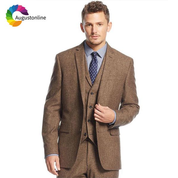 brown tweed men suits slim fit groom tuxedos notched lapel 3 pieces (jacket+pants+vest) business dinner prom suits costume homme, White;black
brown tweed men suits slim fit groom tuxedos notched lapel 3 pieces (jacket+pants+vest) business dinner prom suits costume homme, White;black