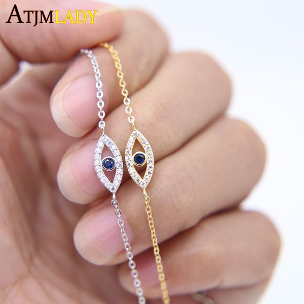 authentic 925 sterling silver gold color micro pave delicate thin chain elegant girl jewelry eye bracelet, Golden;silver
authentic 925 sterling silver gold color micro pave delicate thin chain elegant girl jewelry eye bracelet, Golden;silver