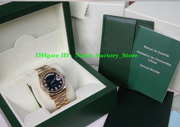 Factory Sales men automatic movement 41MM 18K YELLOW GOLD BLACK DIAMOND DIAL DAY-DATE PRESI DENT MODEL #118238 with original box Diving
Factory Sales men automatic movement 41MM 18K YELLOW GOLD BLACK DIAMOND DIAL DAY-DATE PRESI DENT MODEL #118238 with original box Diving