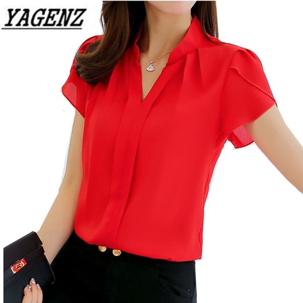 2018 summer short-sleeved women's chiffon blouses plus size slim solid v-neck blouse shirt female pullover casual 3xl, White
2018 summer short-sleeved women's chiffon blouses plus size slim solid v-neck blouse shirt female pullover casual 3xl, White