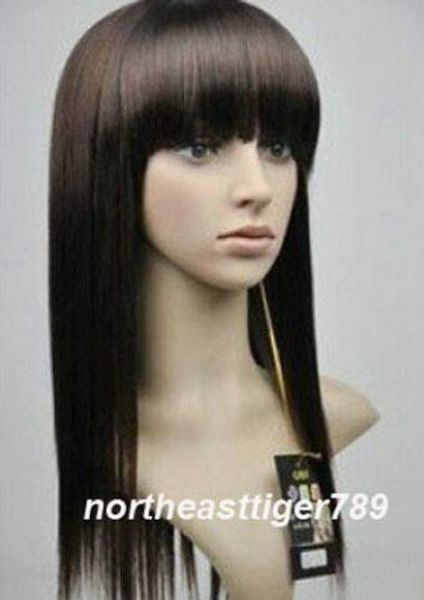 fashion long dark brown straight bangs women's lady's cosplay hair wig wigs, Black;brown
fashion long dark brown straight bangs women's lady's cosplay hair wig wigs, Black;brown