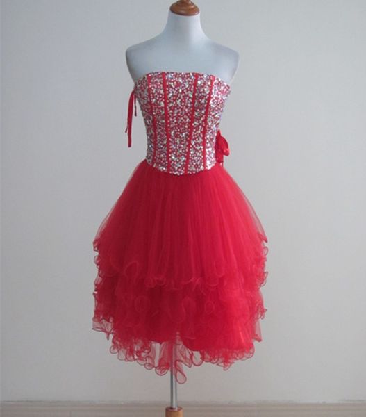 beaded crystal organza short prom dresses 2019 strapless knee length homecoming dress with ruffles lace up, Black
beaded crystal organza short prom dresses 2019 strapless knee length homecoming dress with ruffles lace up, Black