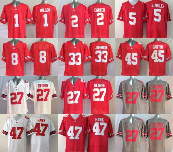 ncaa ohio state buckeyes college men football jerseys 1 wilson 27 george 2 carter 33 johnson 45 griffin 5 b.miller 47 hawk, Black
ncaa ohio state buckeyes college men football jerseys 1 wilson 27 george 2 carter 33 johnson 45 griffin 5 b.miller 47 hawk, Black