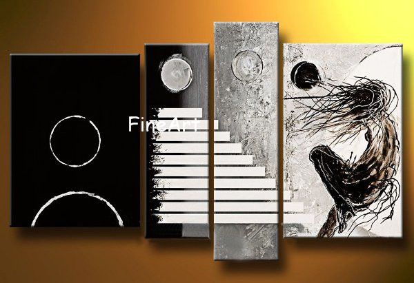 modern hand crafted abstract art black white acrylic painting hanging on wall home decoration wall art 
modern hand crafted abstract art black white acrylic painting hanging on wall home decoration wall art