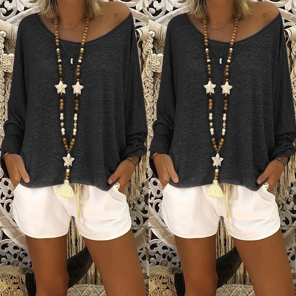 zebery long sleeve simple style woman loose t-shirt solid color round neck trumpet sleeve autumn women's clothing t-shir, White
zebery long sleeve simple style woman loose t-shirt solid color round neck trumpet sleeve autumn women's clothing t-shir, White