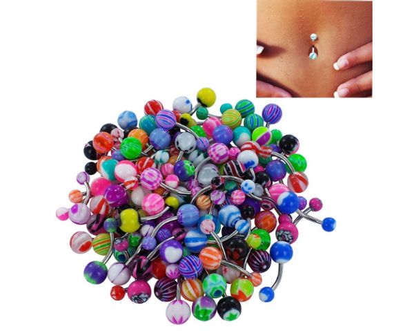stainless steel belly button ring, auniquestyle navel piercing bar body jewelry curved barbell with acrylic pattern ball 200pcs/set, Silver
stainless steel belly button ring, auniquestyle navel piercing bar body jewelry curved barbell with acrylic pattern ball 200pcs/set, Silver