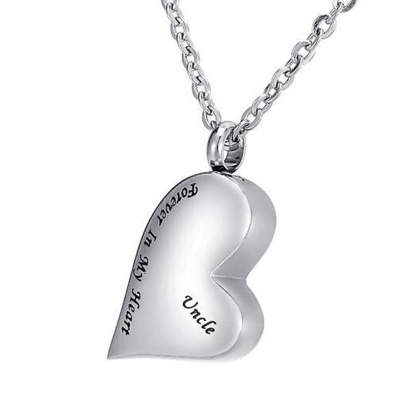 wholesale memorial relatives bones hair uncle inclined heart-shaped urn necklace can open the perfume bottle funeral cremation jewelry, Silver
wholesale memorial relatives bones hair uncle inclined heart-shaped urn necklace can open the perfume bottle funeral cremation jewelry, Silver