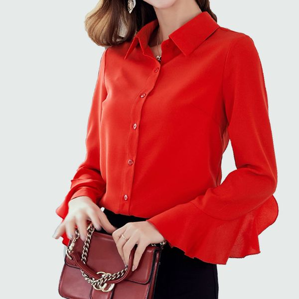 chiffon office career shirts 2018 white / red blouse women ruffled stitching sleeves turn-down collar casual blouse
chiffon office career shirts 2018 white / red blouse women ruffled stitching sleeves turn-down collar casual blouse