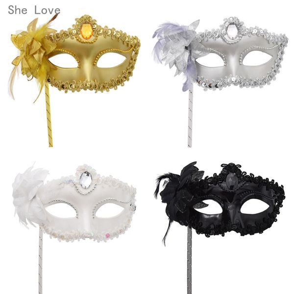 she love 2pcs women plastic sequin eye mask handheld for masquerade party halloween costume
she love 2pcs women plastic sequin eye mask handheld for masquerade party halloween costume