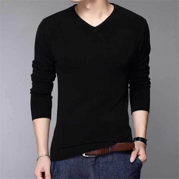 Autumn Casual Winter Men Sweater V-neck Fashion Mens Pullover High Quality Knitting Sweaters Men Sweater New