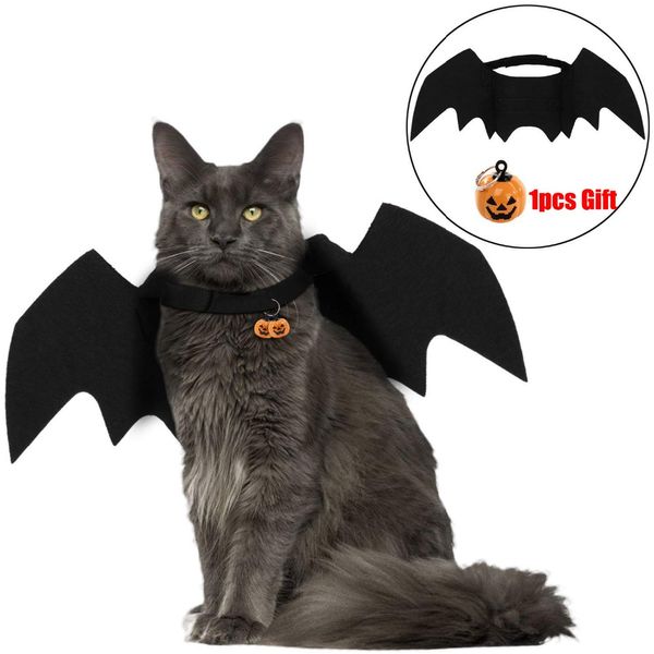 

halloween cat bat wings collar harness decor puppy pet cat black bat dress up funny wing clothes accessories christmas gifts