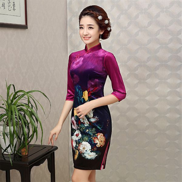 2018 qipao chinese traditional dress black red blue cheongsams long sleeve velour qipao dresses mujere vestido evening dresses
2018 qipao chinese traditional dress black red blue cheongsams long sleeve velour qipao dresses mujere vestido evening dresses
