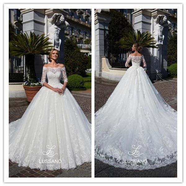 modest lace wedding dresses 2018 arabic sheer bateau half sleeves off shoulders appliqued sweep train bridal gowns formal bridal gowns, White
modest lace wedding dresses 2018 arabic sheer bateau half sleeves off shoulders appliqued sweep train bridal gowns formal bridal gowns, White