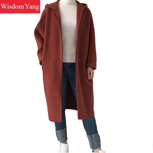 elewomen red camel blue brown alpaca coats womans winter 2018 female wool overcoat woolen xlong belt coat loose outerwear, Black
elewomen red camel blue brown alpaca coats womans winter 2018 female wool overcoat woolen xlong belt coat loose outerwear, Black