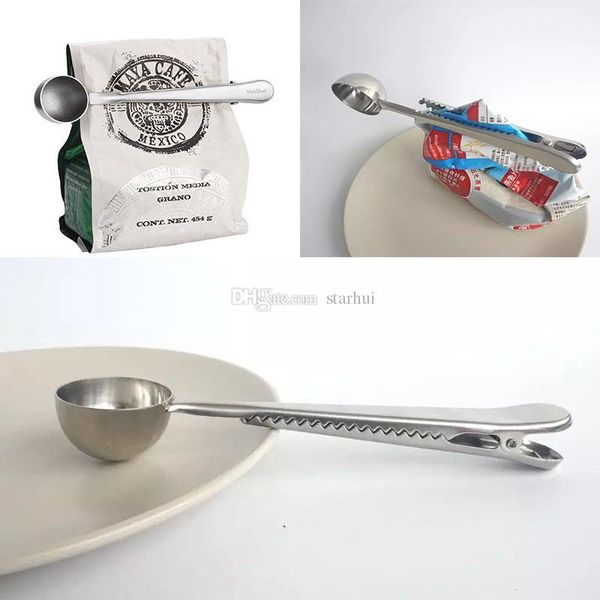 universal heathful cooking tool stainless ground coffee measuring scoop spoon dual use bag sealing clip kitchen good helper diy wx-c38 
universal heathful cooking tool stainless ground coffee measuring scoop spoon dual use bag sealing clip kitchen good helper diy wx-c38