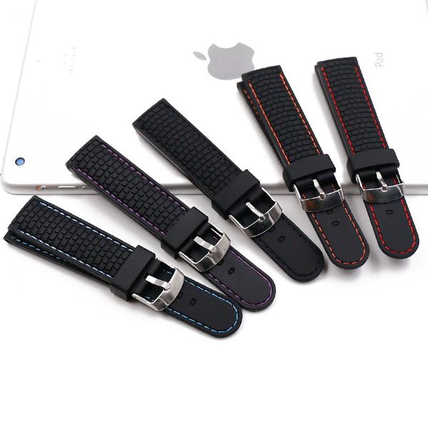 men's silicone strap buckle 22mm watch accessories outdoor sports waterproof and sweat-proof suture rubber strap watch band, Black;brown
men's silicone strap buckle 22mm watch accessories outdoor sports waterproof and sweat-proof suture rubber strap watch band, Black;brown