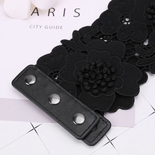 women lace up corset waist belt lace floral hollow out elastic waistband bandage, Black;brown
women lace up corset waist belt lace floral hollow out elastic waistband bandage, Black;brown