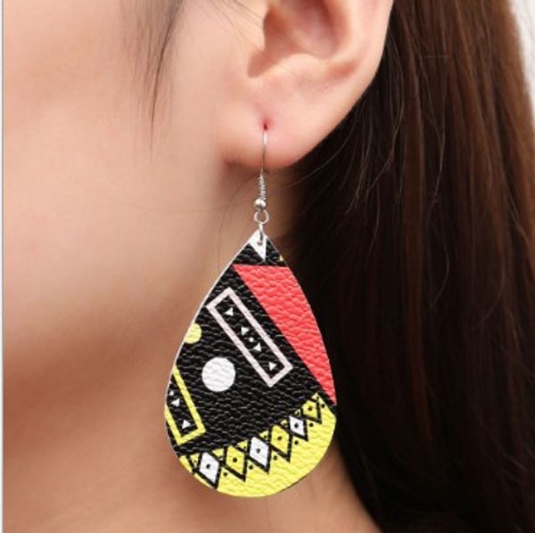 fashion pu leather earrings geometric vintage pattern girls & ladies fashion leather waterdrop earrings pu leather ear hook, Silver
fashion pu leather earrings geometric vintage pattern girls & ladies fashion leather waterdrop earrings pu leather ear hook, Silver