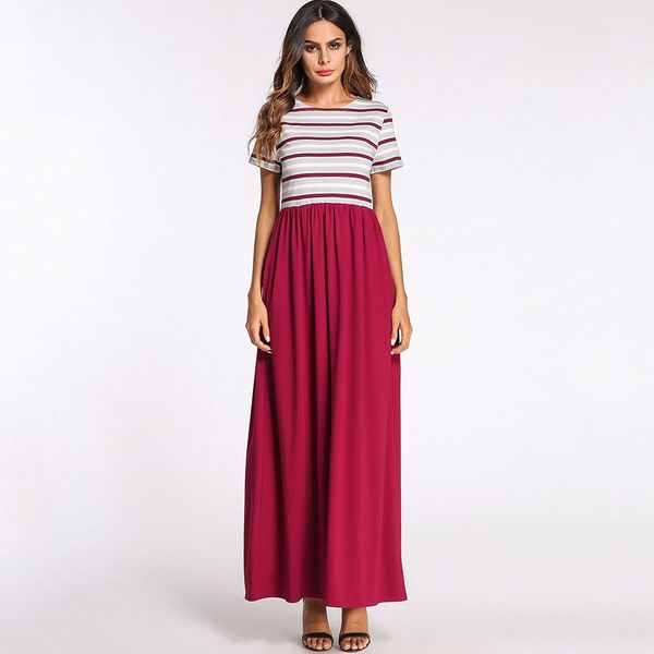 plus size stripe maxi dresses women 2018 new expansion pullover patchwork muslim long robes ladies simple clothes casual dress, White;black
plus size stripe maxi dresses women 2018 new expansion pullover patchwork muslim long robes ladies simple clothes casual dress, White;black