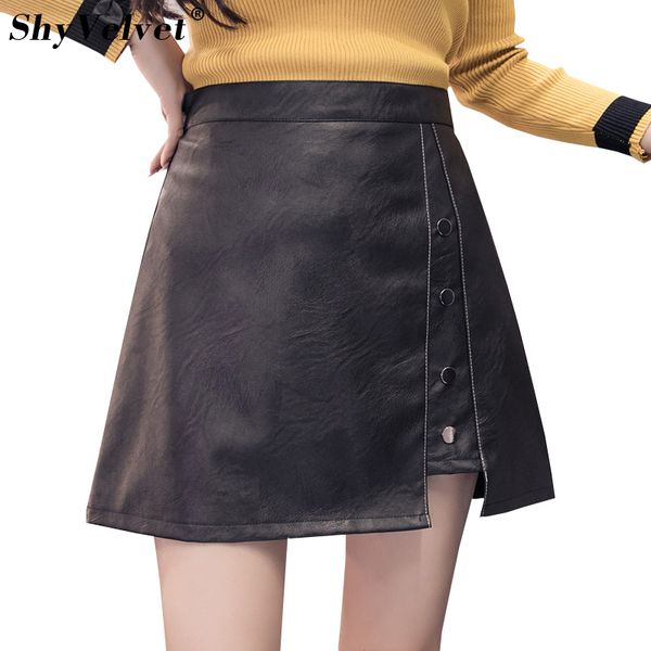 autumn women pu leather skirt a line elegant single breasted irregular office skirts for ladies solid black high waist skirt
autumn women pu leather skirt a line elegant single breasted irregular office skirts for ladies solid black high waist skirt