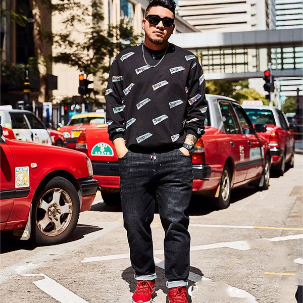 2018 punk style winter new men's drawstring jeans business casual elasticity loose slim denim pants black plus size 40 42 44 46, Blue
2018 punk style winter new men's drawstring jeans business casual elasticity loose slim denim pants black plus size 40 42 44 46, Blue