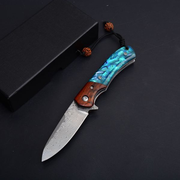 Damascus Nature Abalone Wood Handle Folder Folding Knife Flipper Assisted Opening Pocket EDC Tools Tactical Xmas Gift Keychain Knives P478R
Damascus Nature Abalone Wood Handle Folder Folding Knife Flipper Assisted Opening Pocket EDC Tools Tactical Xmas Gift Keychain Knives P478R