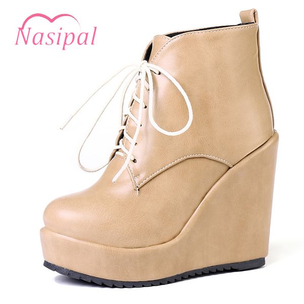 nasipal wedges high heels women boot female shoes woman autumn winter ankle boots lace up round toe platform boot woman shoes, Black
nasipal wedges high heels women boot female shoes woman autumn winter ankle boots lace up round toe platform boot woman shoes, Black