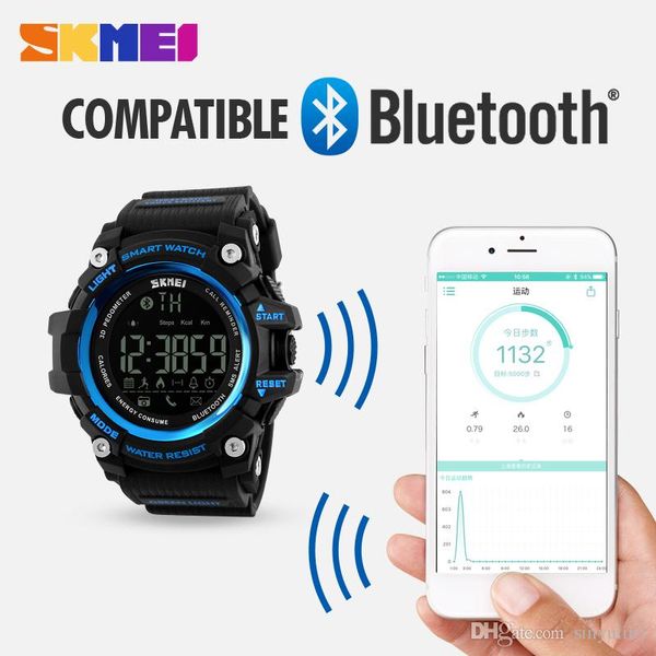 

2018 skmei men smart watch pedometer calories chronograph fashion outdoor sports bluetooth watches 50m waterproof digital wristwatches, Slivery;brown