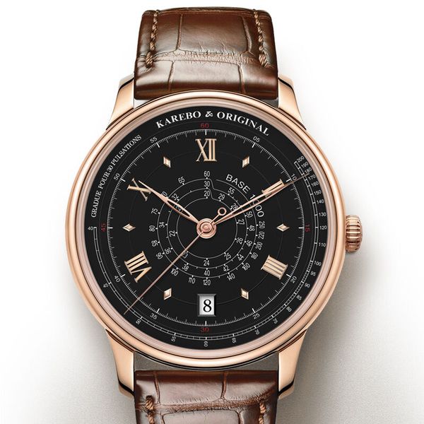 karebo men logarithm scale speed & heart rate dial mechanical watch with eta2824 automtatic self-wind movement - rosegold, Slivery;brown
karebo men logarithm scale speed & heart rate dial mechanical watch with eta2824 automtatic self-wind movement - rosegold, Slivery;brown