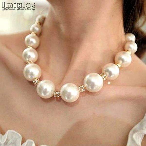 new fashion big white simulated large pearl necklace chain statement necklaces for women charm jewelry ge04289, Golden;silver
new fashion big white simulated large pearl necklace chain statement necklaces for women charm jewelry ge04289, Golden;silver