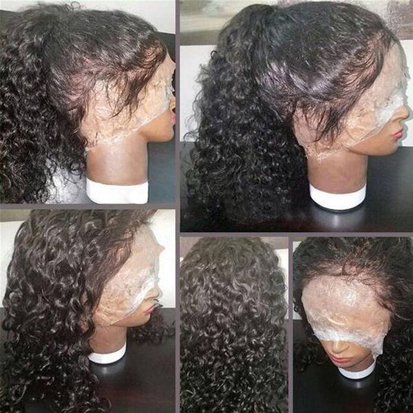 360 lace frontal wig 130% density pre-plucked hairline laces front human hair wigs curly for black women 12inches diva1, Black;brown
360 lace frontal wig 130% density pre-plucked hairline laces front human hair wigs curly for black women 12inches diva1, Black;brown
