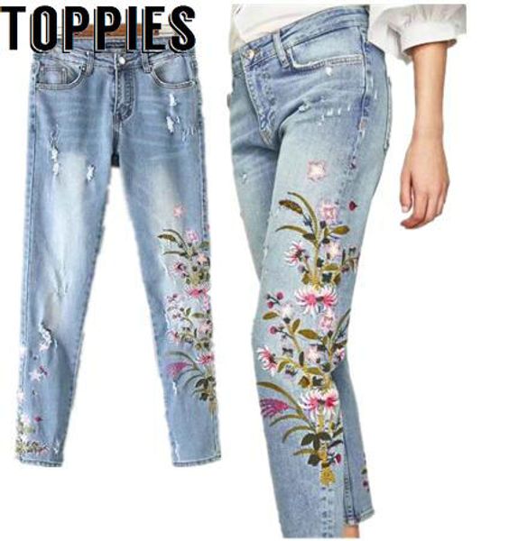 Women 2017 Women Floral Embroidery Jeans Female Light Blue Denim Trousers Pink Flower Embroidered Jeans Pant
Women 2017 Women Floral Embroidery Jeans Female Light Blue Denim Trousers Pink Flower Embroidered Jeans Pant