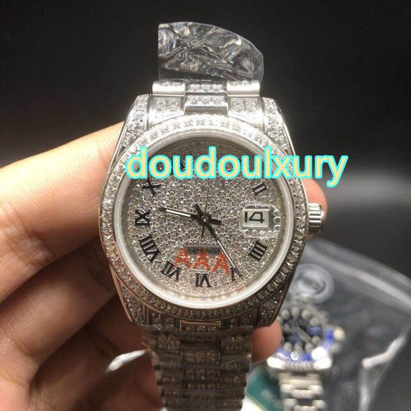 Luxury men's brand watches silver iced out watch size 36mm fully automatic mechanical watches AAA men's watch free shipping
Luxury men's brand watches silver iced out watch size 36mm fully automatic mechanical watches AAA men's watch free shipping