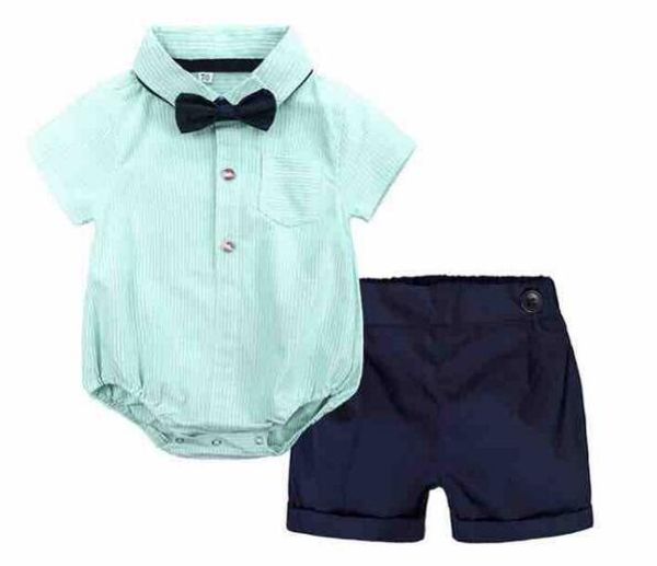 

комплекты ползунков для новорожденного мальчика с коротким рукавом зеленого цвета с завязкой + короткие 100% хлопок высокого качества, Blue
