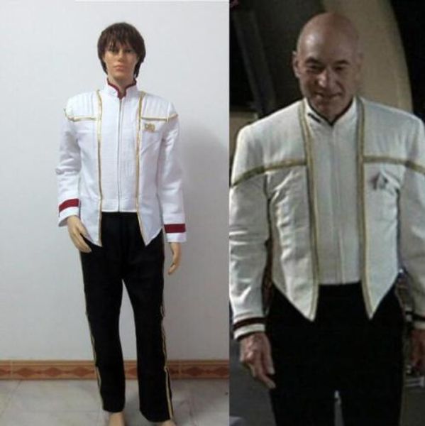 star trek captain picard cosplay costume insurrection nemesis mess white uniform, Black;red
star trek captain picard cosplay costume insurrection nemesis mess white uniform, Black;red
